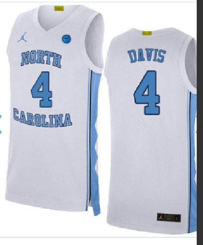 Men North Carolina Tar Heels #4 Davis Light Blue 2026 NCAA Jersey 0725001